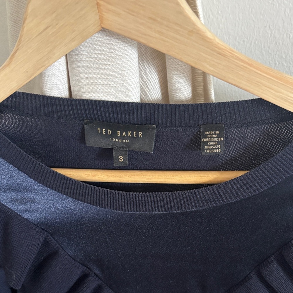 Ted Baker Midnight Blue Ruffle Blouse - Picture 2 of 3